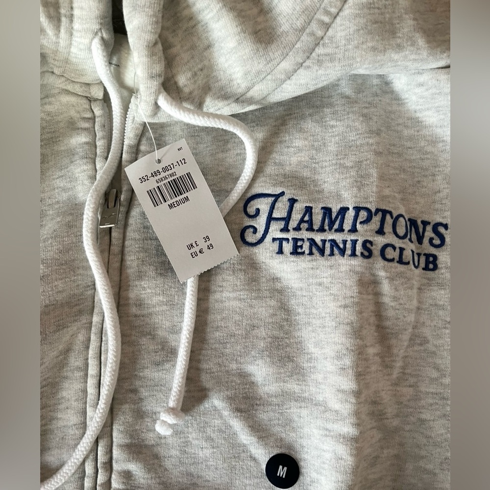 NWT Women’s Hollister Hoodie zip Sweatshirt “Hamptons Tennis” soft size M - Picture 7 of 7